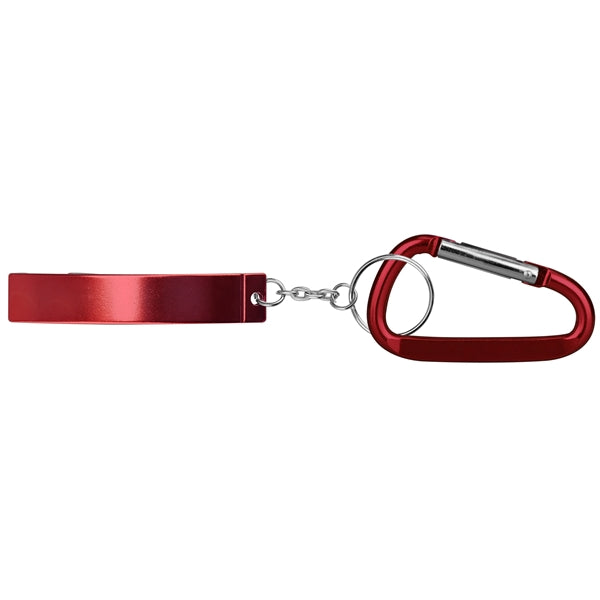 Jumbo Size Plain Bottle Opener w/ Key Chain & Carabiner
