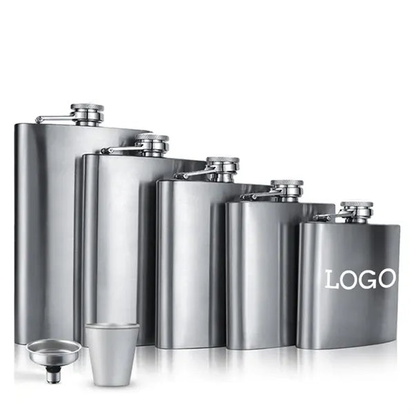 8oz Stainless Steel Portable Hip Flask Easy Pour Funnel Set