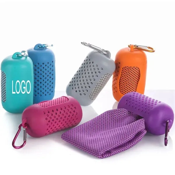 Quick Dry Ice Cooler Towel w/ Container