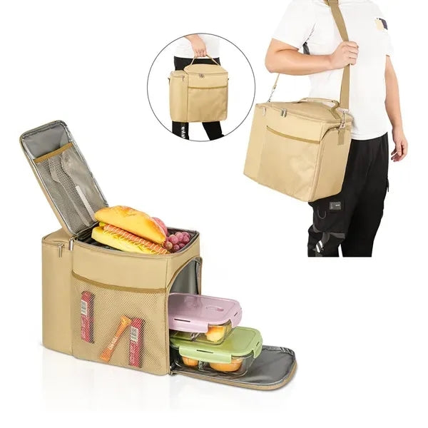 Lunch Cooler bag With Adjustable Strap And Zip Closure