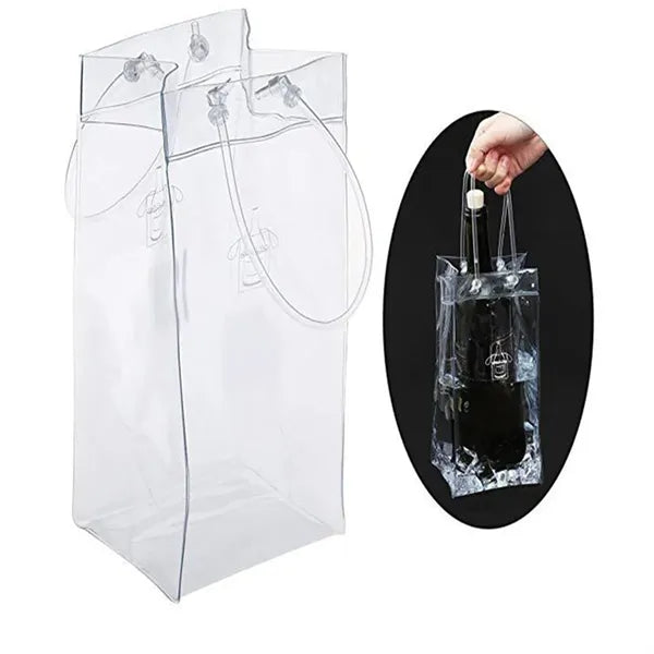 Ice Bag Wine Drink Bottle Cooler Champagne Clear Handbag