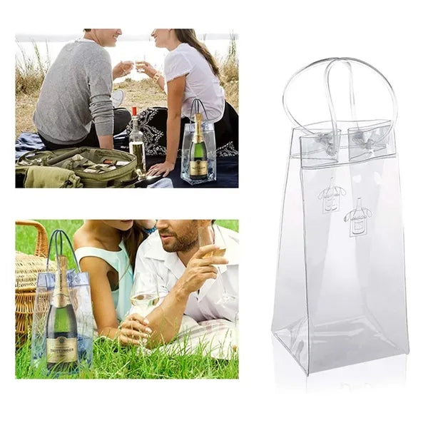 Ice Bag Wine Drink Bottle Cooler Champagne Clear Handbag