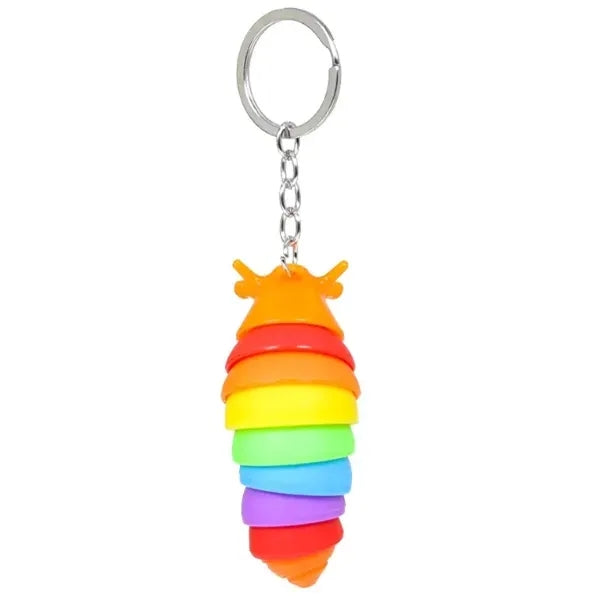 Slug/Caterpillar Keychain Stress Relief Toy w/ Keyring