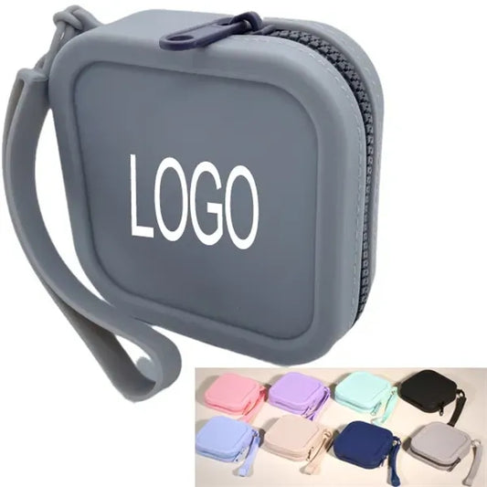 Square Silicone Zippered Wallet