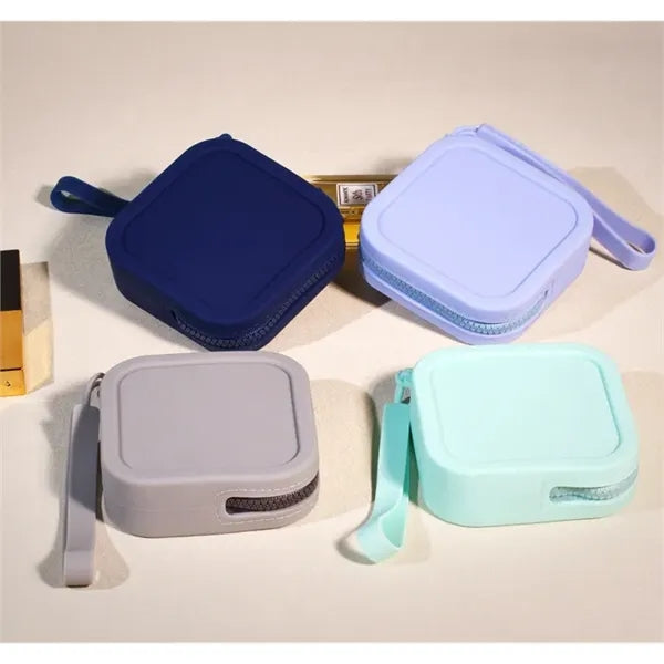 Square Silicone Zippered Wallet