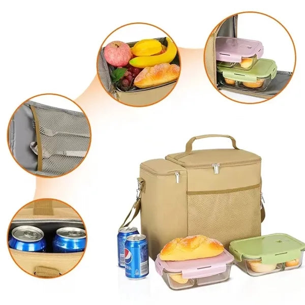 Lunch Cooler bag With Adjustable Strap And Zip Closure
