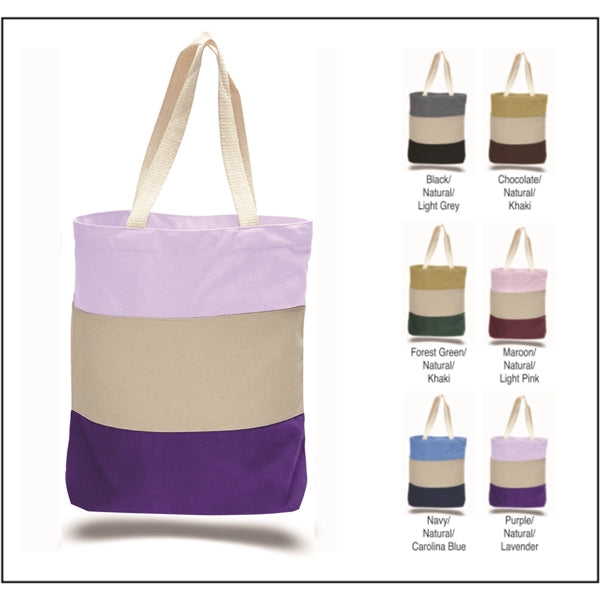 Canvas Tri-Color Tote Bag