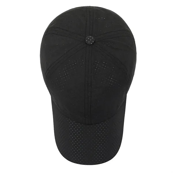 Solid Color Laser Cut Hole Quick Drying Baseball Cap