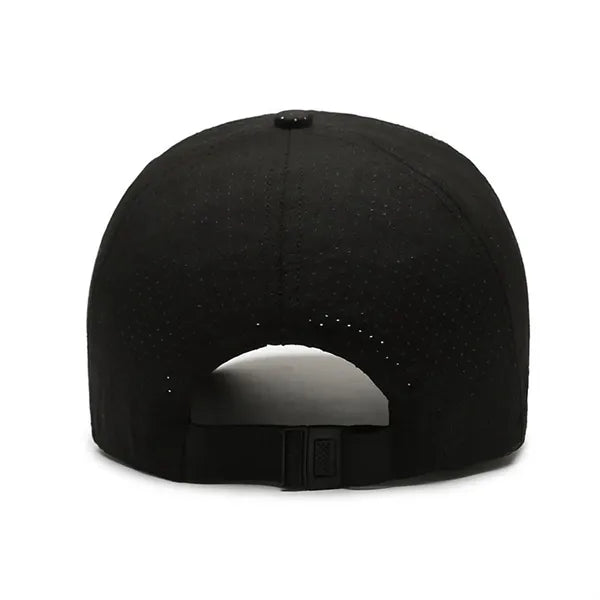 Solid Color Laser Cut Hole Quick Drying Baseball Cap