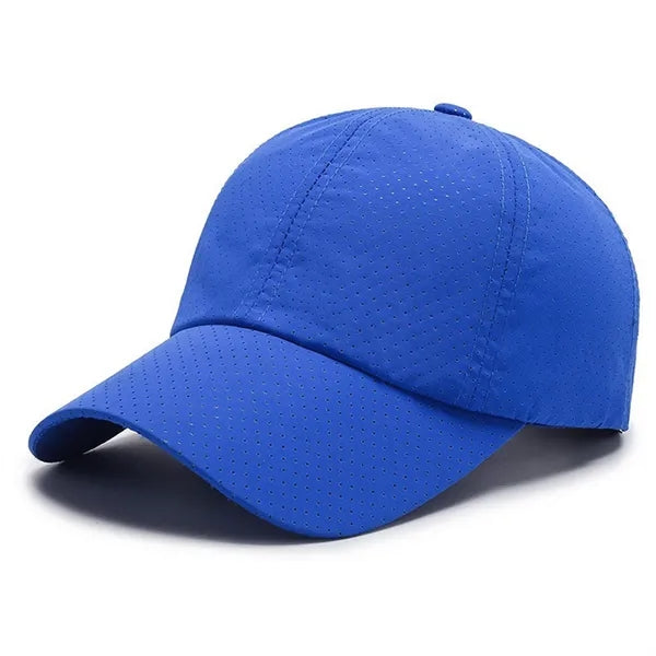 Solid Color Laser Cut Hole Quick Drying Baseball Cap