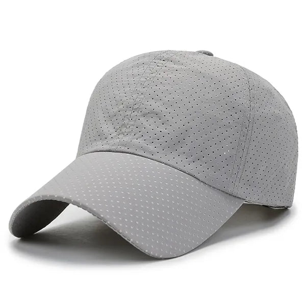 Solid Color Laser Cut Hole Quick Drying Baseball Cap