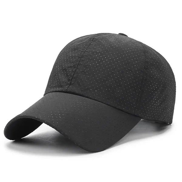 Solid Color Laser Cut Hole Quick Drying Baseball Cap