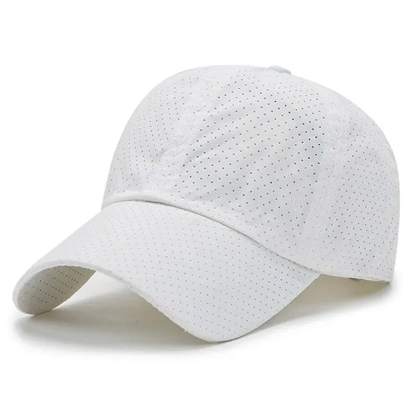Solid Color Laser Cut Hole Quick Drying Baseball Cap