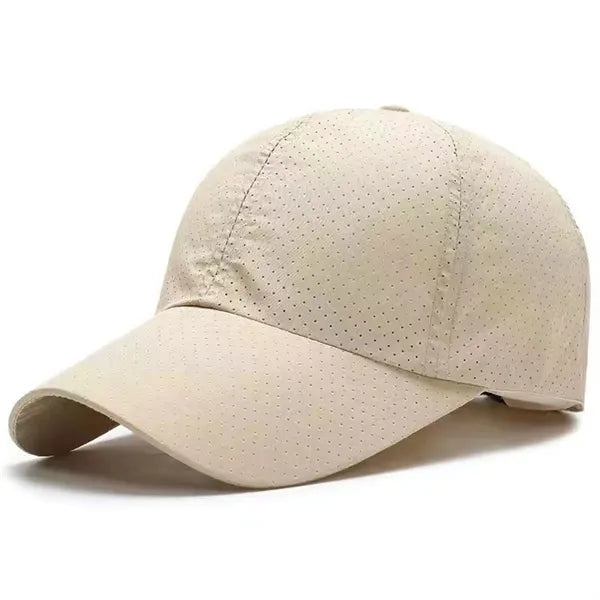 Solid Color Laser Cut Hole Quick Drying Baseball Cap