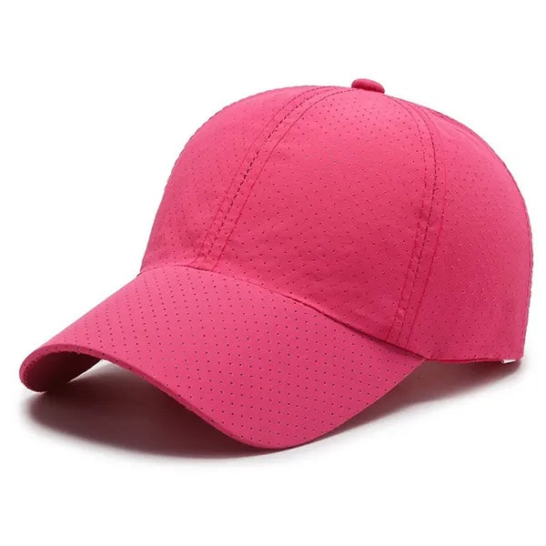 Solid Color Laser Cut Hole Quick Drying Baseball Cap