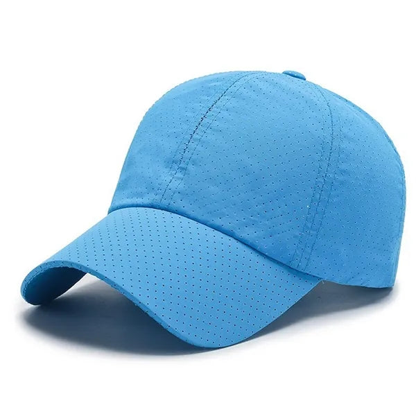 Solid Color Laser Cut Hole Quick Drying Baseball Cap