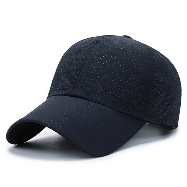 Solid Color Laser Cut Hole Quick Drying Baseball Cap