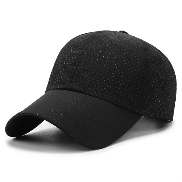 Solid Color Laser Cut Hole Quick Drying Baseball Cap