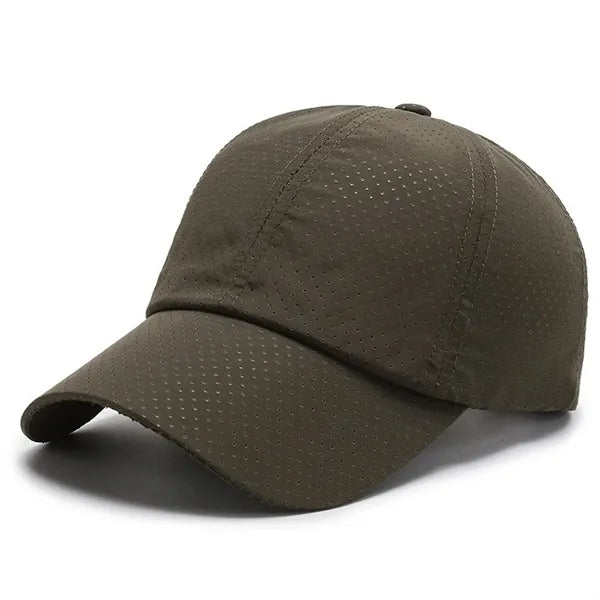 Solid Color Laser Cut Hole Quick Drying Baseball Cap