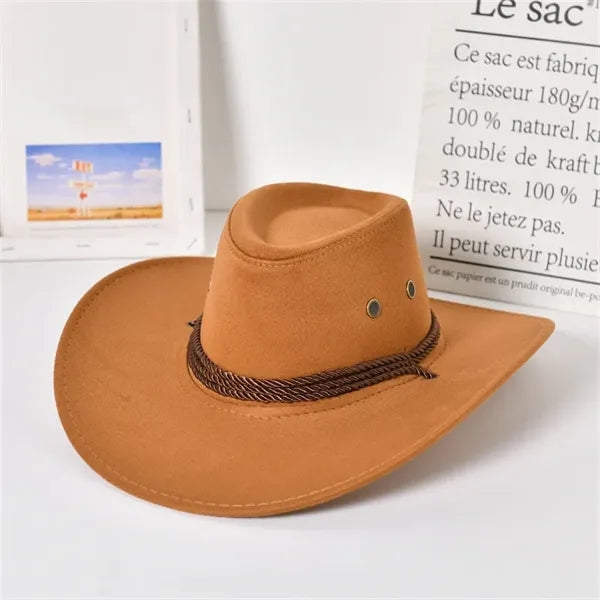 Western Cowboy Hat, Suede Travel Cap for Men & Women.