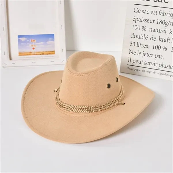 Western Cowboy Hat, Suede Travel Cap for Men & Women.