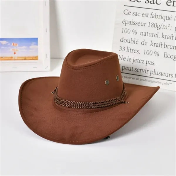 Western Cowboy Hat, Suede Travel Cap for Men & Women.