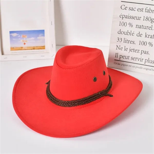 Western Cowboy Hat, Suede Travel Cap for Men & Women.