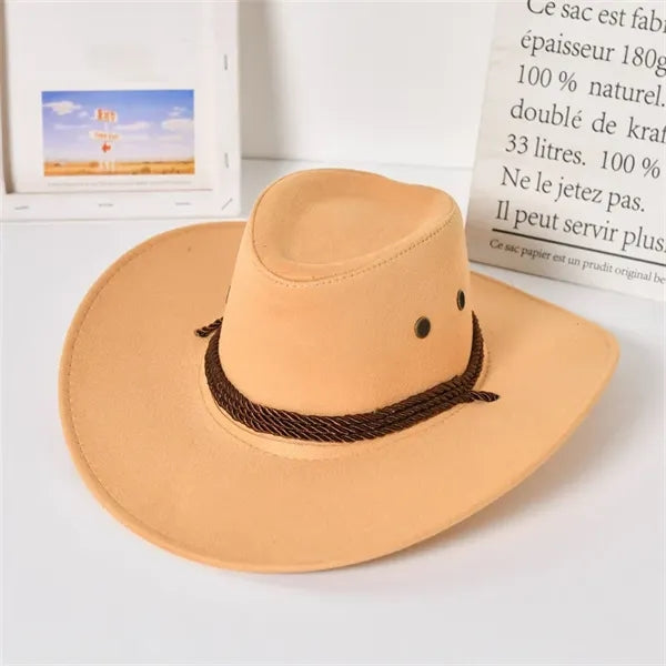 Western Cowboy Hat, Suede Travel Cap for Men & Women.