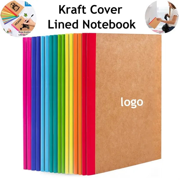 Blank Lined Notebook Kraft Cover for Students &Professionals