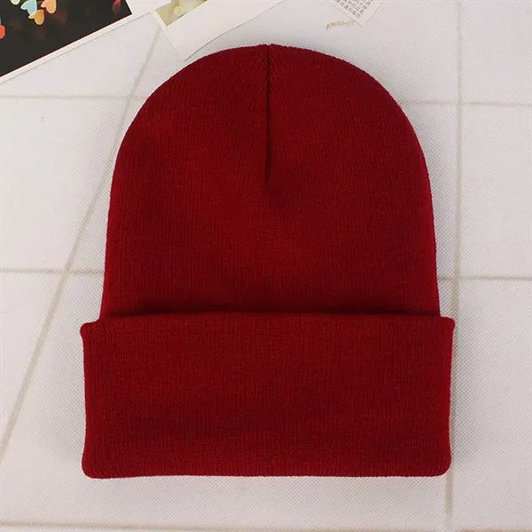 Acrylic Warm Knit Beanie Hat