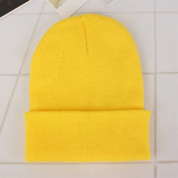 Acrylic Warm Knit Beanie Hat