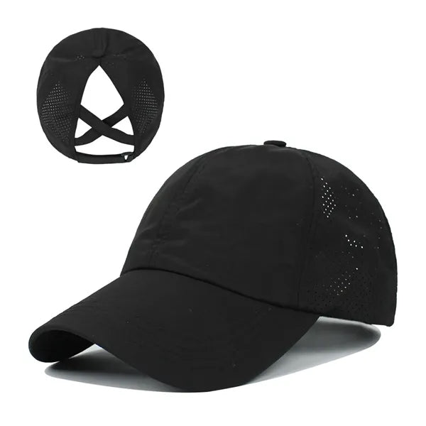 Quick Dry Cross Mesh Ponytail Baseball Cap
