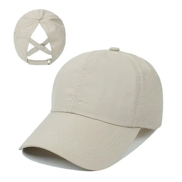 Quick Dry Cross Mesh Ponytail Baseball Cap