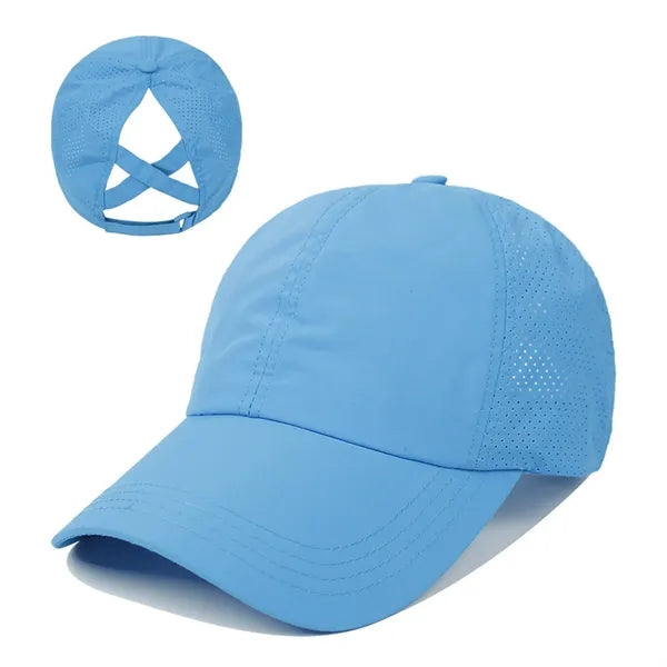 Quick Dry Cross Mesh Ponytail Baseball Cap