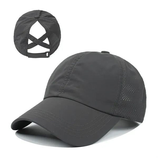 Quick Dry Cross Mesh Ponytail Baseball Cap