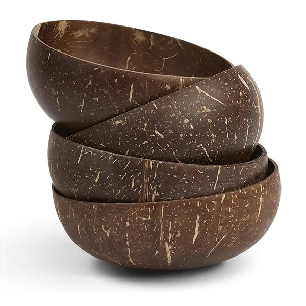 Polished Coconut Shell Salad Bowls