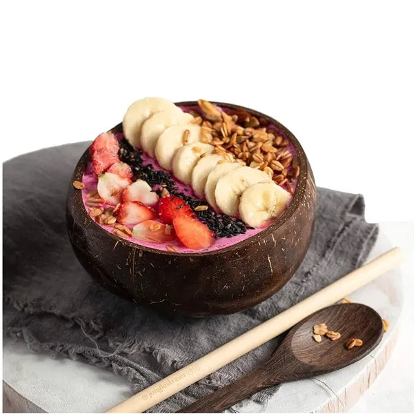 Polished Coconut Shell Salad Bowls