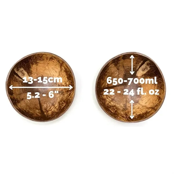 Polished Coconut Shell Salad Bowls