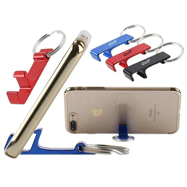 Keychain Bottle Opener With Cell Phone Stand