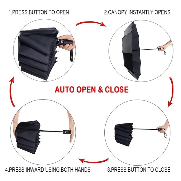 8 Ribs Folding Umbrella with Auto Open