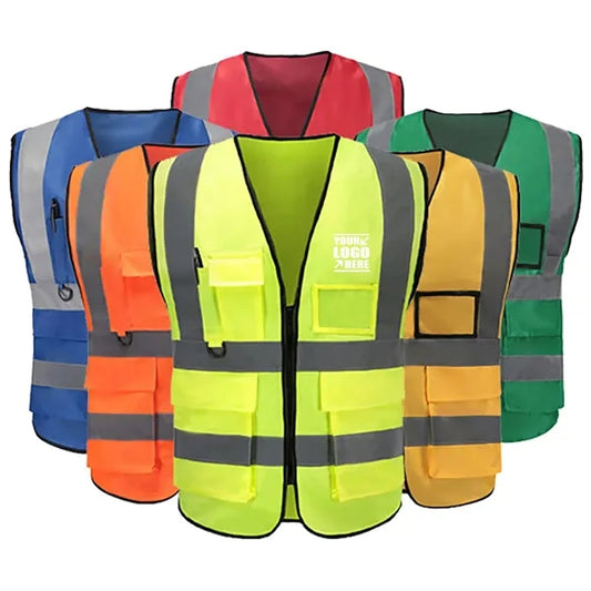 Multiple Pockets Safety Vest With Reflective Strips