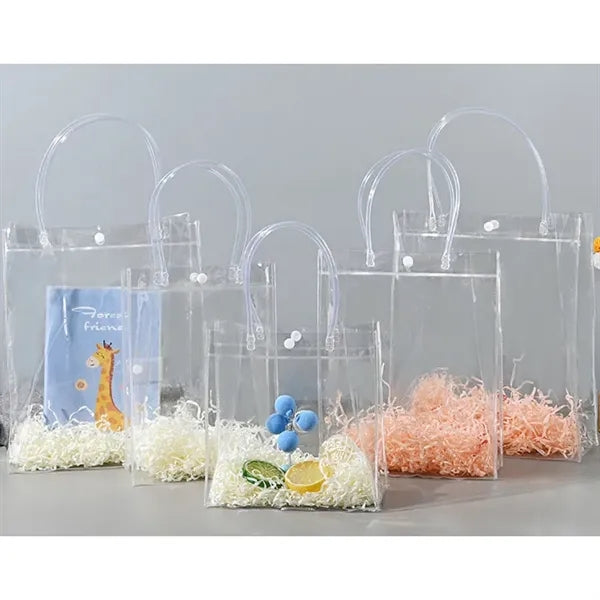 Clear PVC Plastic Gift Goodie Boutique Tote Bag w/Handles