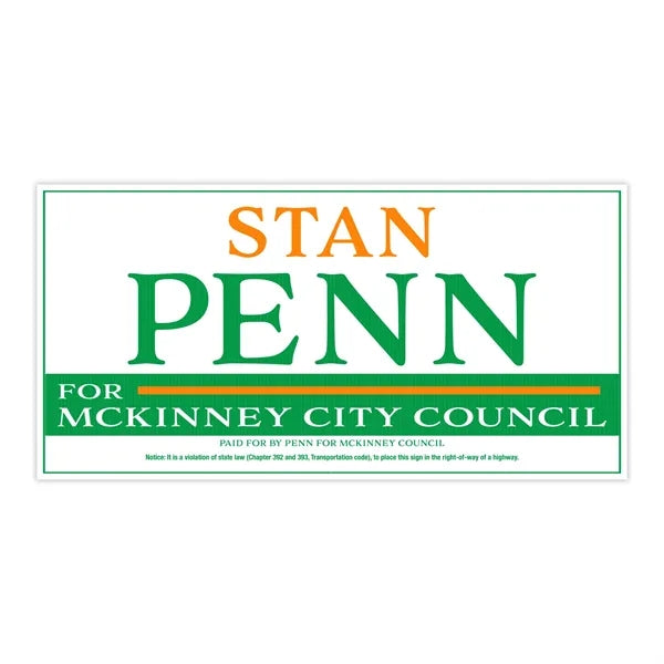 12" x 24" Yard Sign Corrugated Plastic