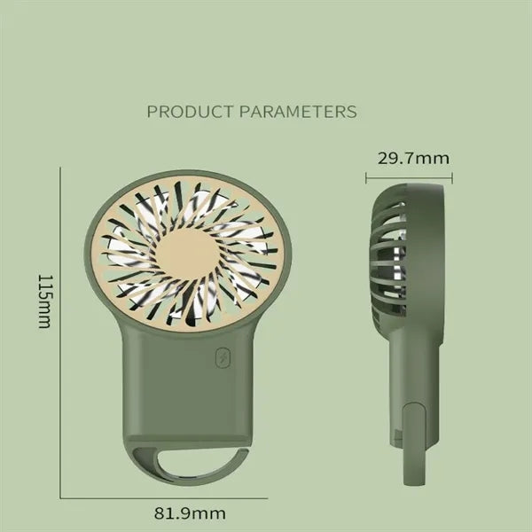 Handheld hook fan, USB fast charging with 3 speed settings
