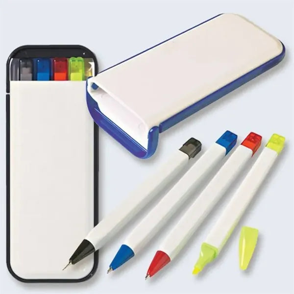 Highlighter Markers Pencil Stationary Set With Portable Case
