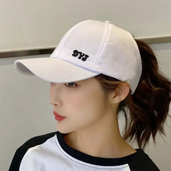 Cotton Half-Empty Top Ponytail Baseball Cap