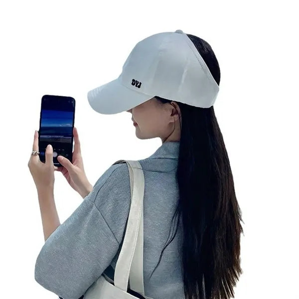Cotton Half-Empty Top Ponytail Baseball Cap