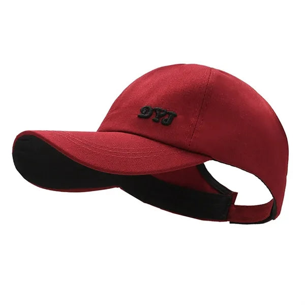 Cotton Half-Empty Top Ponytail Baseball Cap