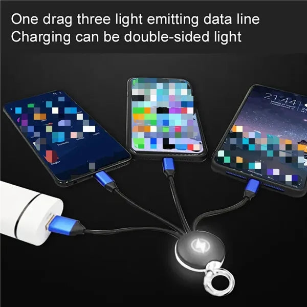 3 in 1 USB Cable Keychain LED Charger