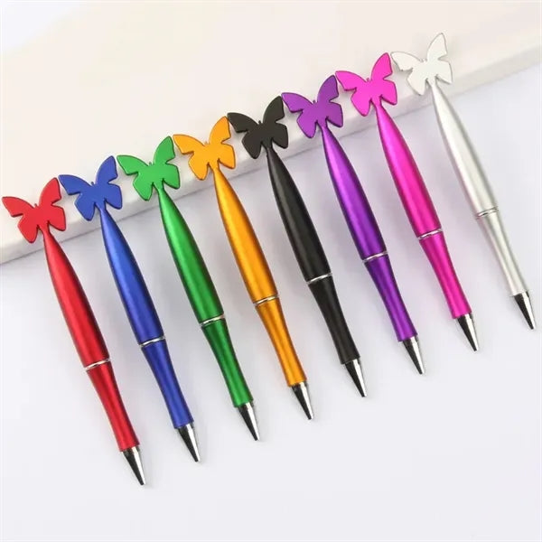 Matte Finish Plastic Ballpoint Pen With Heart Shape Top